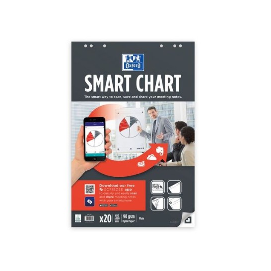 OXFORD SmartChart Flipchart Blok 980 x 650 mm Wit (doos 3 stuks)