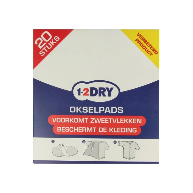 1-2DRY Okselpads (1 pak x 20 stuks) 1-2DRY Okselpads (1 pak x 20 stuks)