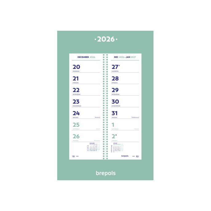 Omlegweekkalender Brepols op schild NL Omlegweekkalender Brepols op schild NL