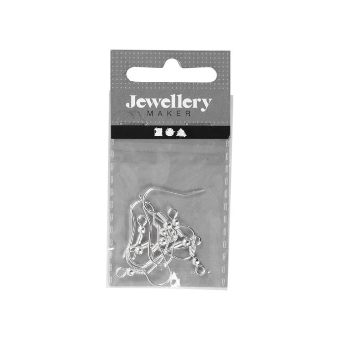 Oorbelhaak Frans L18mm verzilverd (10 stuks) Oorbelhaak Frans L18mm verzilverd (10 stuks)