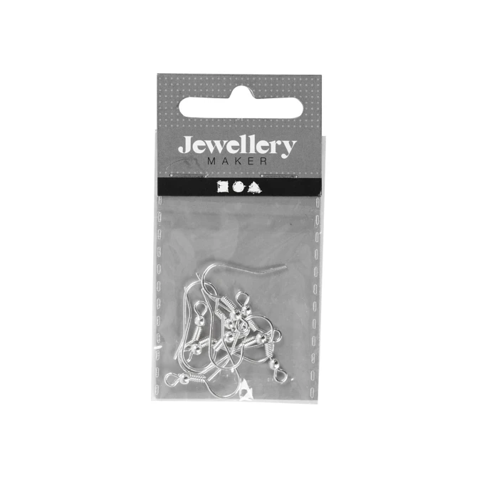 Creotime Oorbelhaak Frans L18mm verzilverd/pk10 (pak 10 stuks)