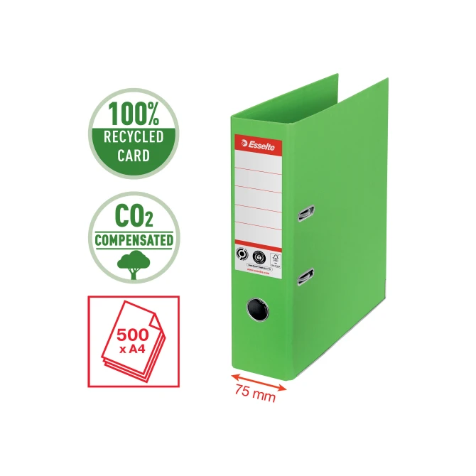Esselte No. 1 Ordner A4 CO2-gecompenseerd 75 mm Groen Esselte No. 1 Ordner A4 CO2-gecompenseerd 75 mm Groen