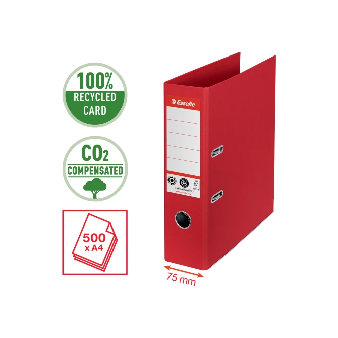 Esselte No. 1 Ordner A4 CO2-gecompenseerd 75 mm Rood Esselte No. 1 Ordner A4 CO2-gecompenseerd 75 mm Rood