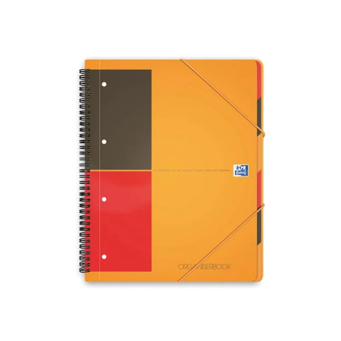 OXFORD International Organiserbook A4 Gelinieerd 4-gaats Oranje (pak 5 stuks)