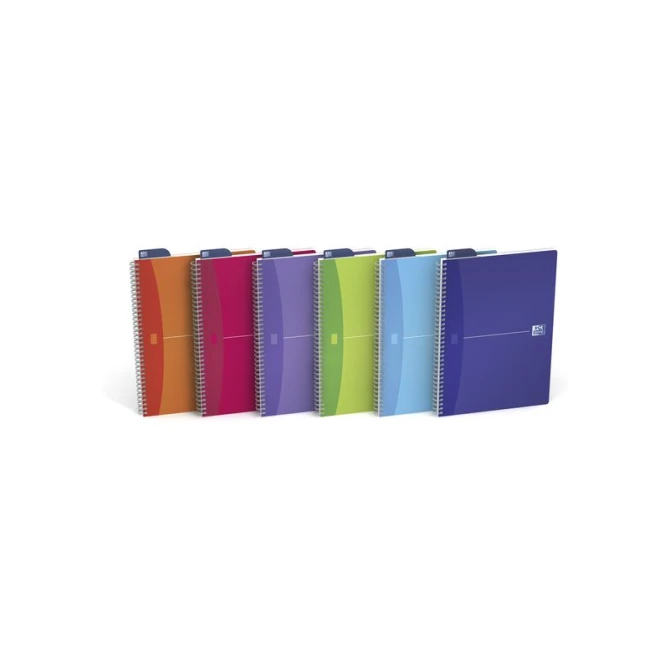 OXFORD Office MyColours Spiraalblok A4 Geruit 5 mm Assorti (pak 5 stuks)