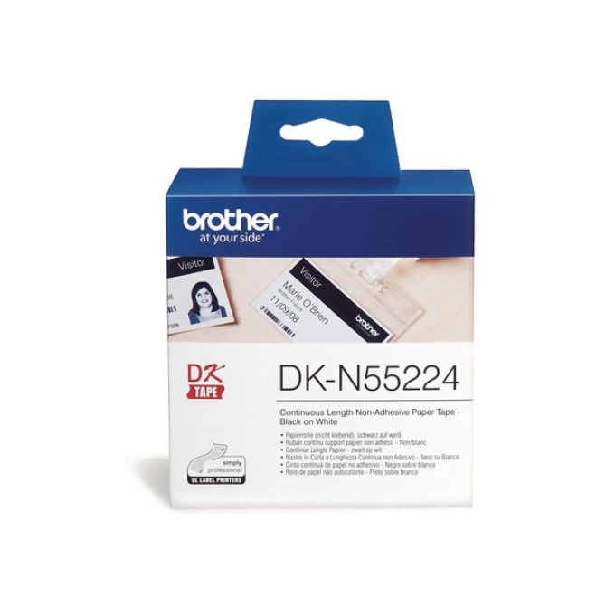 P-Touch DKN55224 Labels Papier Niet Klevend 54 mm Zwart op Wit P-Touch DKN55224 Labels Papier Niet Klevend 54 mm Zwart op Wit