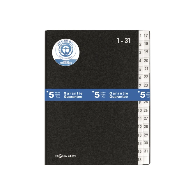 PAGNA Sorteermap Hardboard A4 1-31 tabbladen zwart PAGNA Sorteermap Hardboard A4 1-31 tabbladen zwart