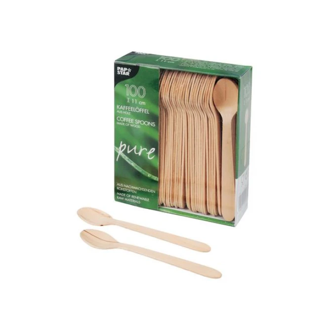 PAPSTAR pure Koffielepel 11cm (pak 100 stuks) PAPSTAR pure Koffielepel 11cm (pak 100 stuks)