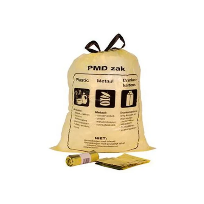 PDM Afvalzak 60 liter 60 x 80 -5 cm Geel transparant (doos 480 stuks) PDM Afvalzak 60 liter 60 x 80 -5 cm Geel transparant (doos 480 stuks)