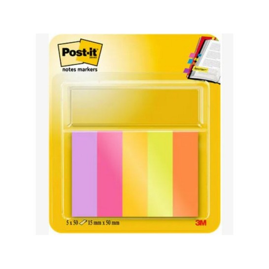 POST-IT Notes Markeerstroken Energetic Colour Collection 15 x 50 mm