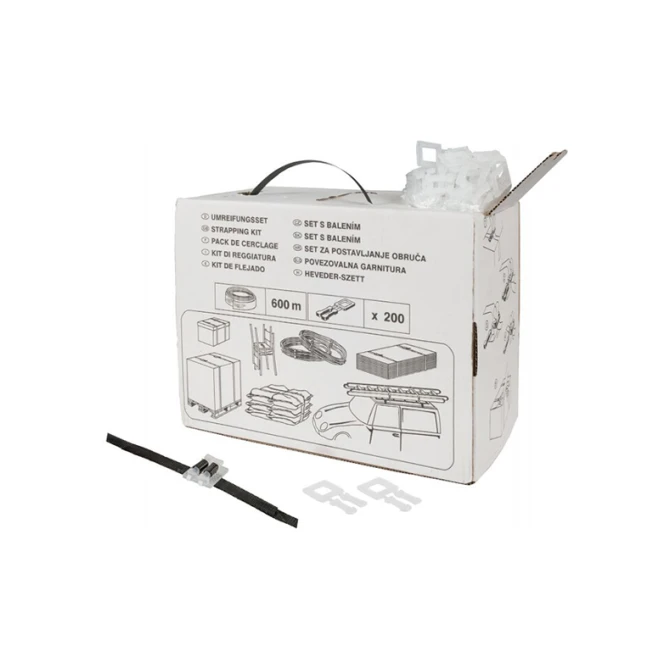 PP-band 12x0.55mm in doos incl gespen zw