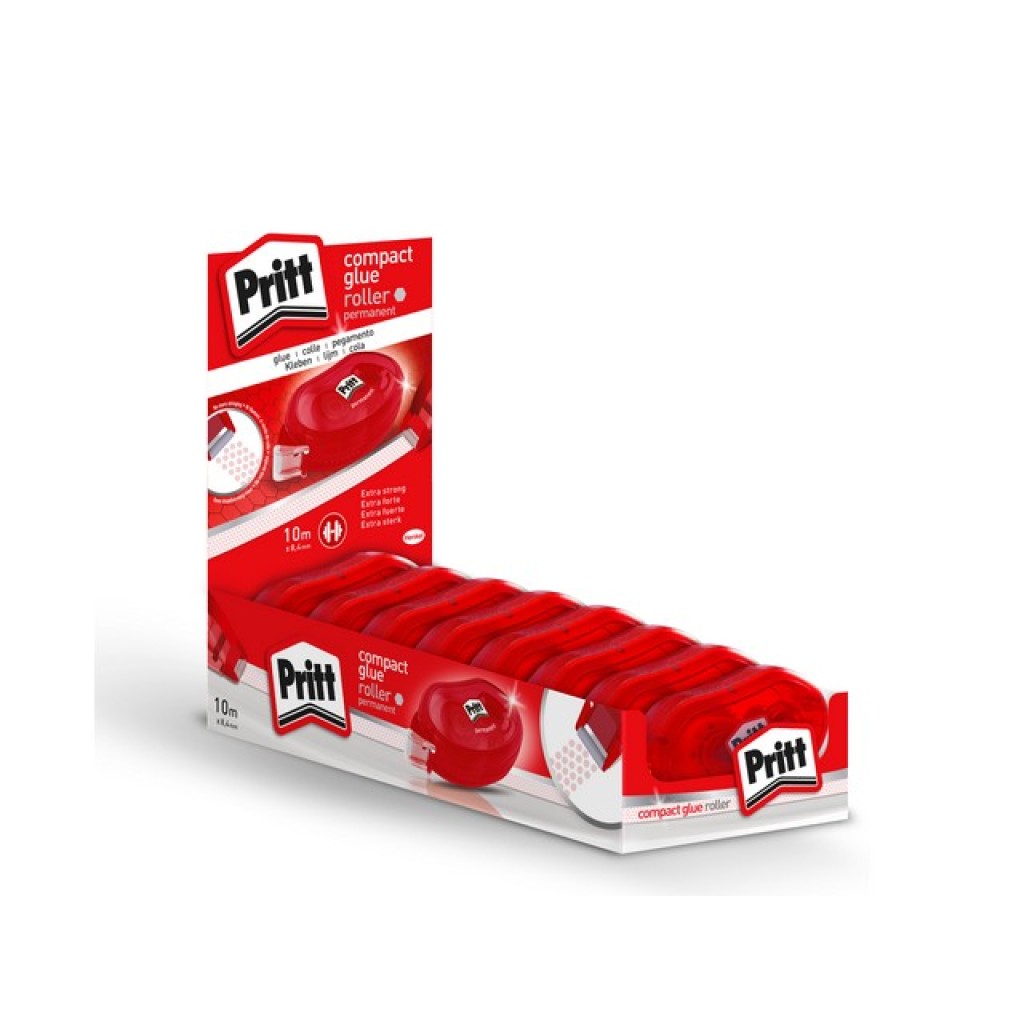 Pritt Roller 8.4 mm x 10m Permanent Glue Tape Red