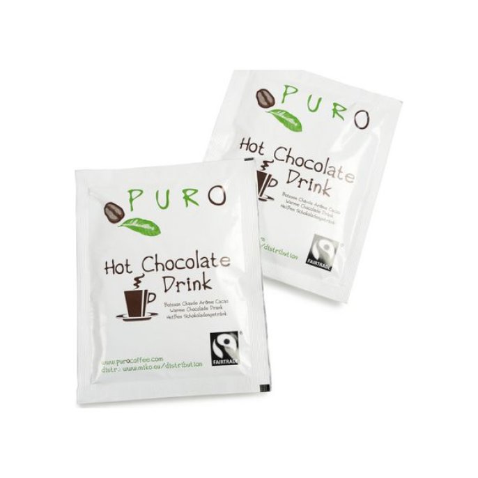 PURO Cacao Sachets 25 gr (doos 100 stuks) PURO Cacao Sachets 25 gr (doos 100 stuks)