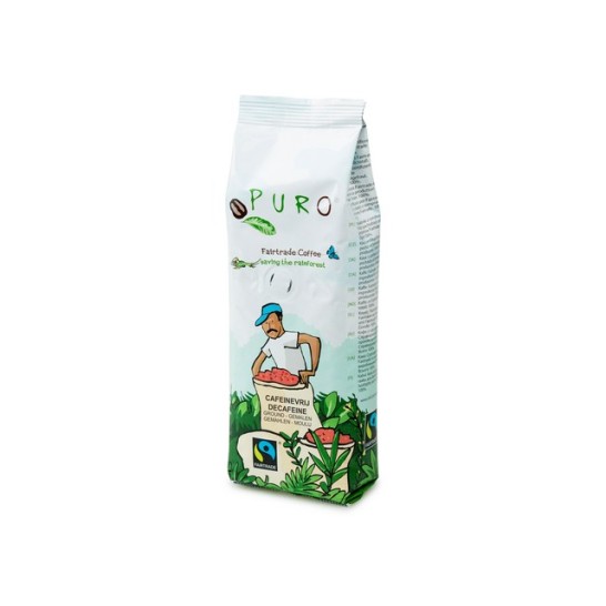 PURO FairTrade Decaf Koffie Gemalen (pak 16 x 250 gram)