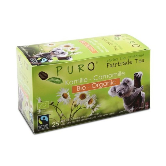 PURO Fairtrade Theezakjes Organic Kamille (doos 6 x 25 stuks)