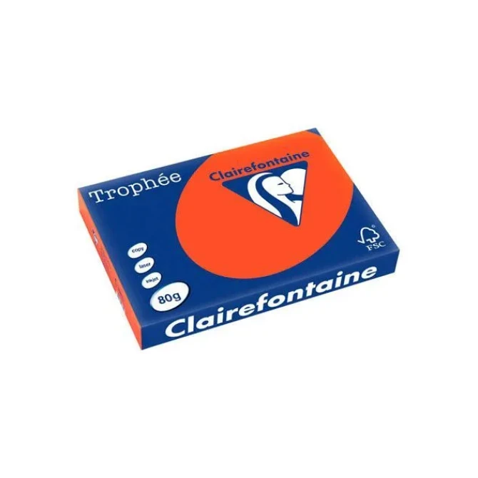 Clairefontaine Papier CF A3 80g kardinaal rd/pk500v (1 pak x 500 vellen)