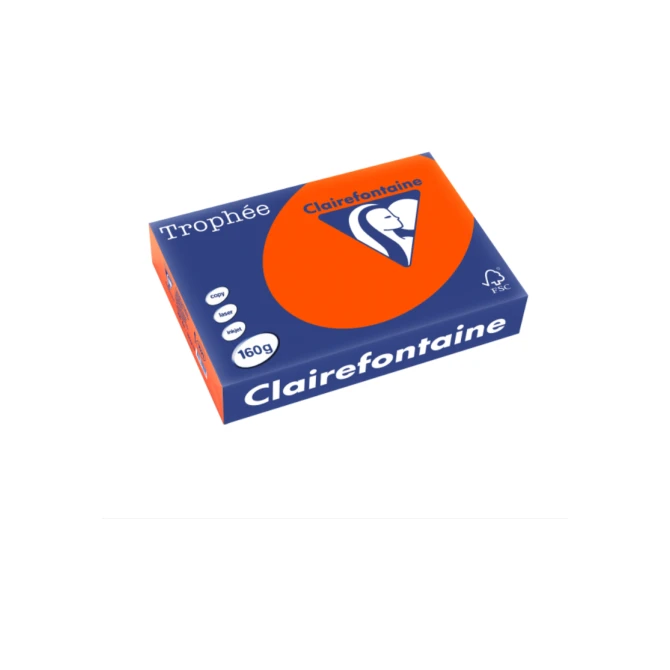 Clairefontaine Papier CF A4 160g kardinaal rd/pk250v (1 pak x 250 vel)