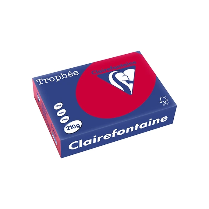 Papier CF A4 210g kersenrood/pk250v