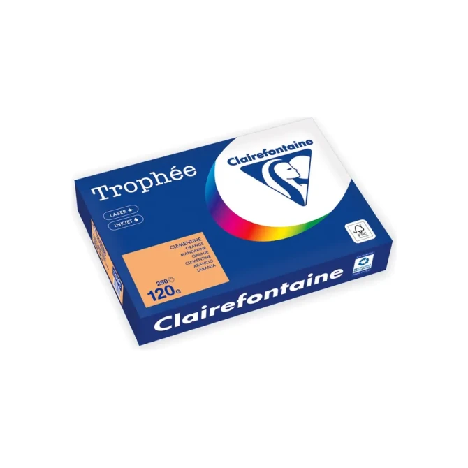 Clairefontaine Trophée Gekleurd Papier A4 120 g/m² Oranje (1 pak x 250 vel)