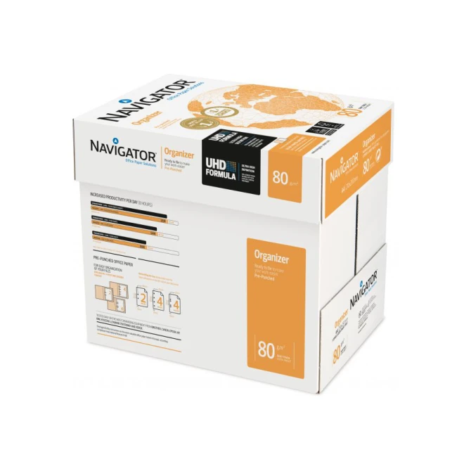 Navigator Organizer Papier A4 80 g/m² Wit (1 doos met 5 pakken á 500 vel) Navigator Organizer Papier A4 80 g/m² Wit (1 doos met 5 pakken á 500 vel)