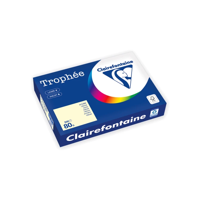 Clairefontaine Trophée Gekleurd Papier A4 80 g/m² Creme (pak 500 vel)