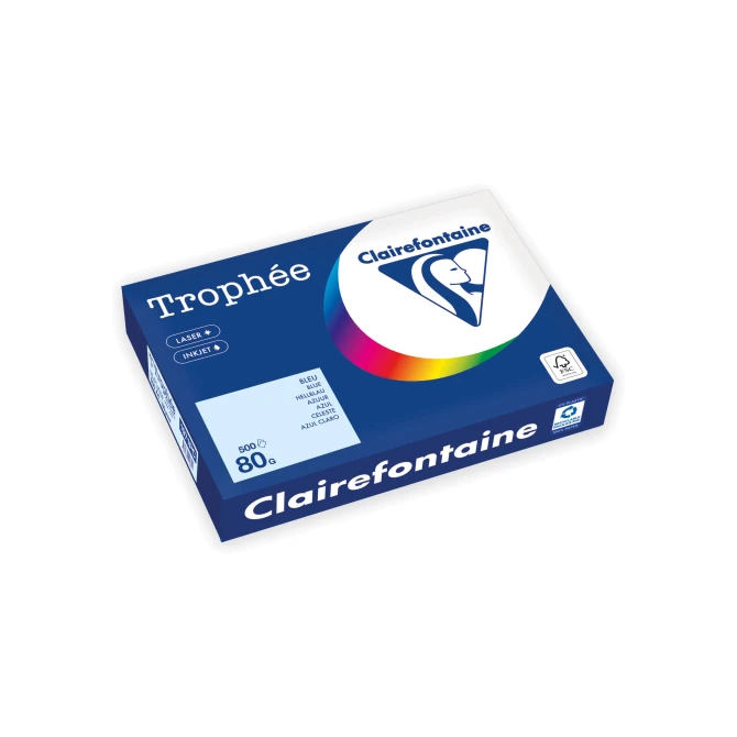 Clairefontaine Trophée Gekleurd Papier A4 80 g/m² lichtblauw (pak 500 vel)