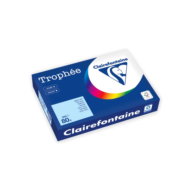 Clairefontaine Trophée Gekleurd Papier A4 80 g/m² middelblauw (pak 500 vel)