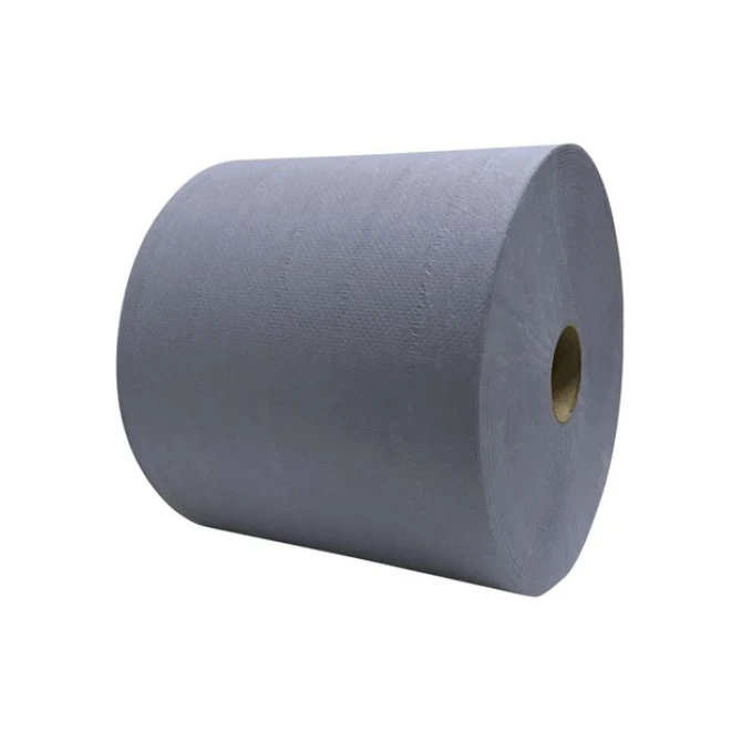Papieren Poetsrol op Huls Gerecycled 2 Laags Rol 380 m Blauw (pak 2 x 380 meter)