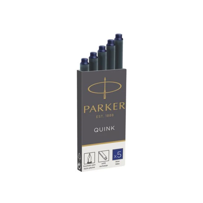 PARKER Quink Vulpen Inktpatroon Blauw (pak 5 stuks) PARKER Quink Vulpen Inktpatroon Blauw (pak 5 stuks)