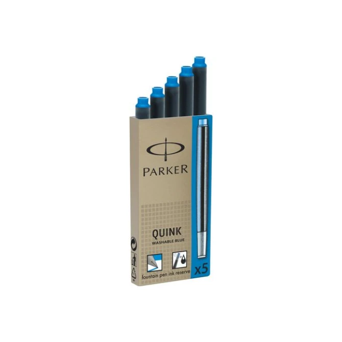 PARKER Quink Vulpen Inktpatroon Uitwasbaar Blauw (pak 5 stuks)