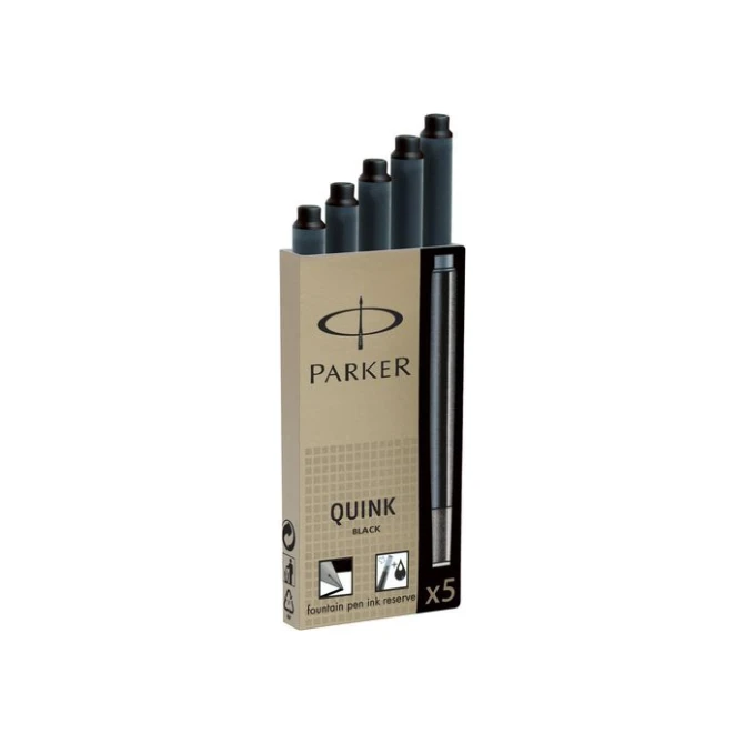 PARKER Quink Vulpen Inktpatroon Zwart (pak 5 stuks)