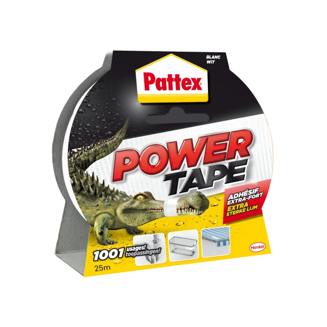 Pattex Powertape 50 mm x 25 m wit (rol 25 meter) Pattex Powertape 50 mm x 25 m wit (rol 25 meter)