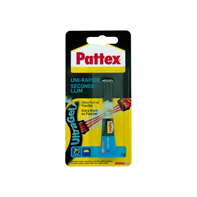 Pattex Ultra Gel Secondelijm Tube Transparant (tube 3 gram) Pattex Ultra Gel Secondelijm Tube Transparant (tube 3 gram)
