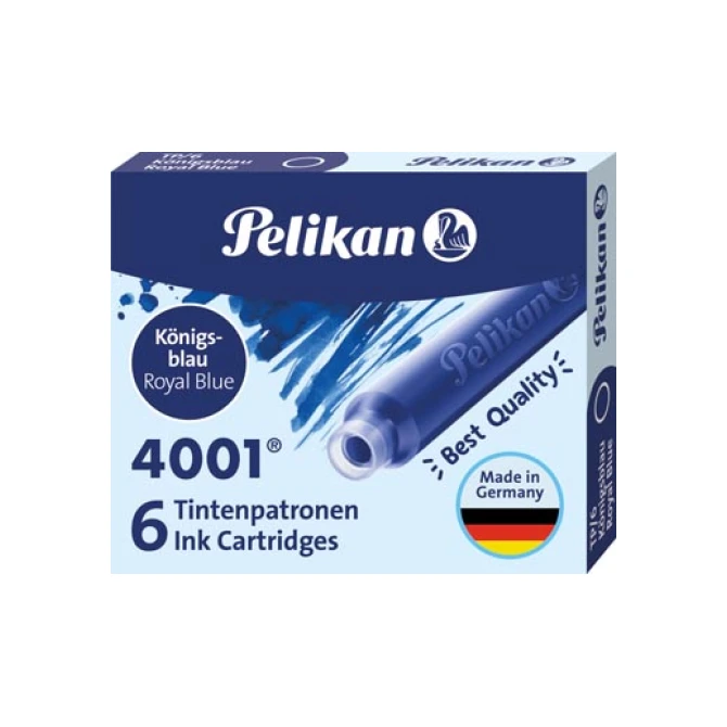 Pelikan 4001 TP/6 vulpen inktpatroon. blauwe inkt (pak 6 stuks) Pelikan 4001 TP/6 vulpen inktpatroon. blauwe inkt (pak 6 stuks)