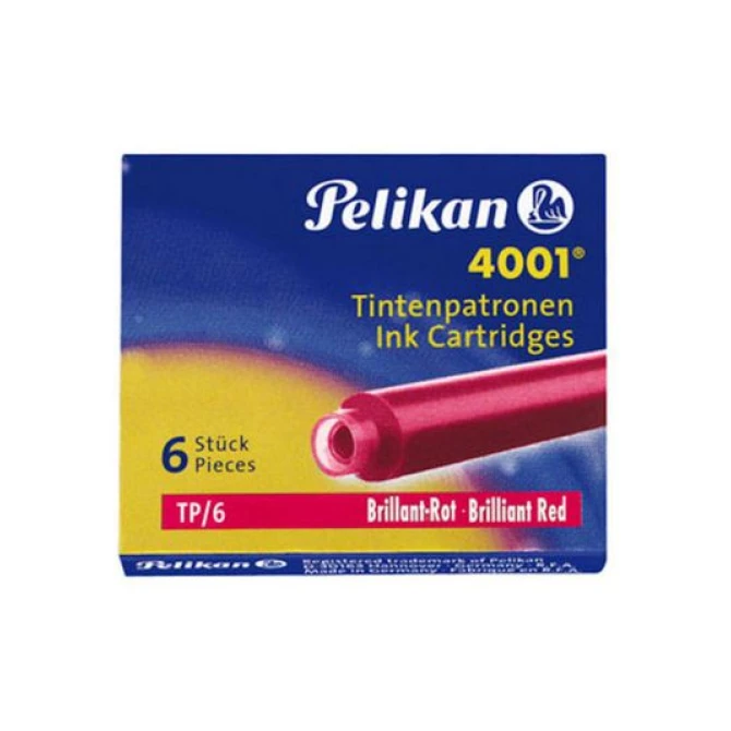 Pelikan Inktpatroon 4001 rood (pak 6 stuks)