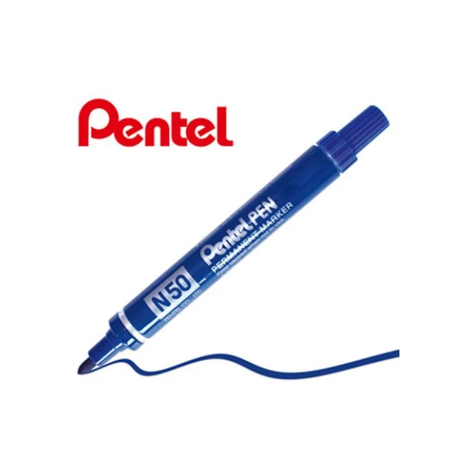 Pentel N50 Permanente Marker Ronde Punt 1.5 - 3 mm Blauw (pak 12 stuks)