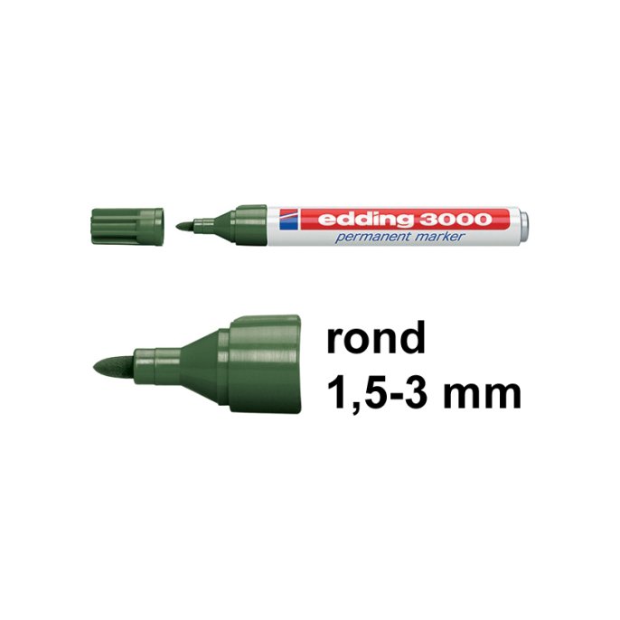 Perm marker EDDING 3000 1.5-3 olijfgr/10 Perm marker EDDING 3000 1.5-3 olijfgr/10