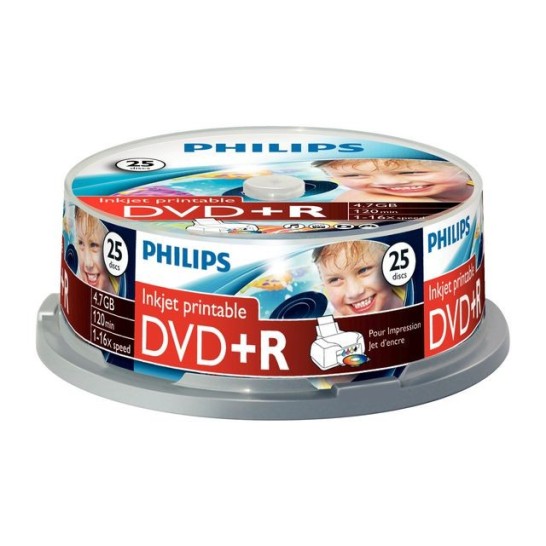 Philips DVD+R Recordable Spindle printable (pak 25 stuks)