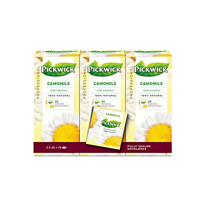 Pickwick Professional Camomile / Kamille. Theezakjes. Cafeïnevrij. 38 g (pak 75 stuks)