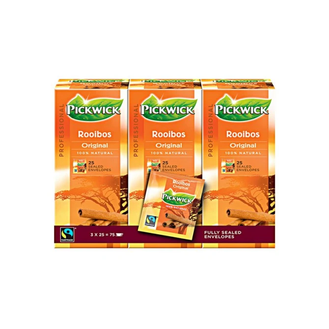 PICKWICK Professional Rooibos Original Theezakjes Cafeïnevrij 38 g (pak 75 stuks) PICKWICK Professional Rooibos Original Theezakjes Cafeïnevrij 38 g (pak 75 stuks)