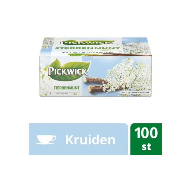 PICKWICK Professional Sterrenmunt Kruidenthee met envelop grootverpakking (pak 100 stuks) PICKWICK Professional Sterrenmunt Kruidenthee met envelop grootverpakking (pak 100 stuks)