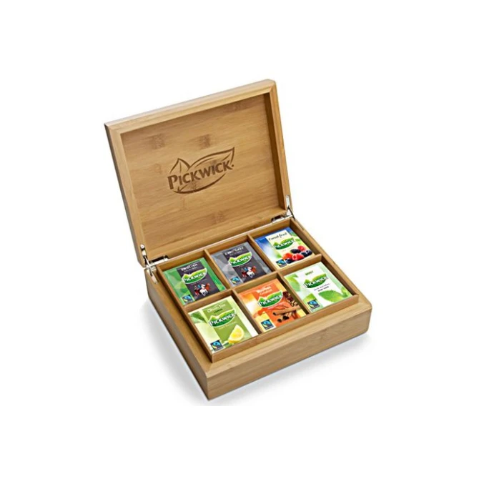 PICKWICK Theezakjes houten doos 6 verschillende smaken (doos 60 stuks) PICKWICK Theezakjes houten doos 6 verschillende smaken (doos 60 stuks)