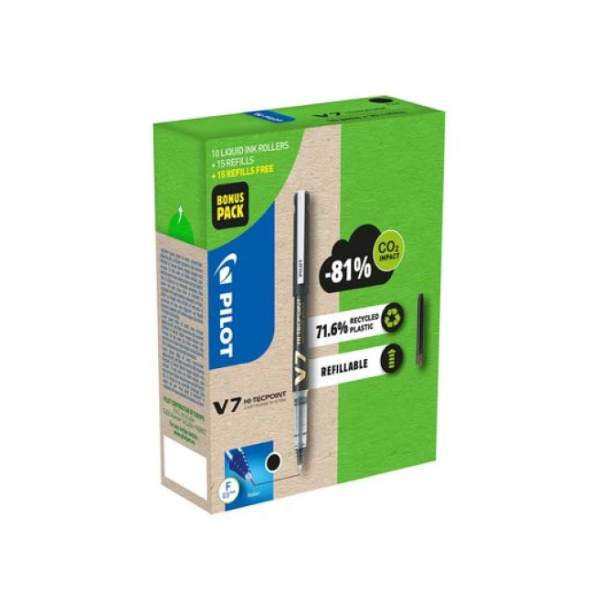 Pilot Begreen Hi-Tecpoint V7 Vloeibare Inktroller 07 mm Zwart (pak 10 stuks) Pilot Begreen Hi-Tecpoint V7 Vloeibare Inktroller 07 mm Zwart (pak 10 stuks)
