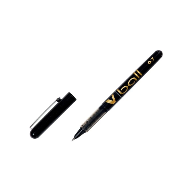 Pilot Rolschrijver V-ball 07 04 mm zwart (pak 12 stuks)