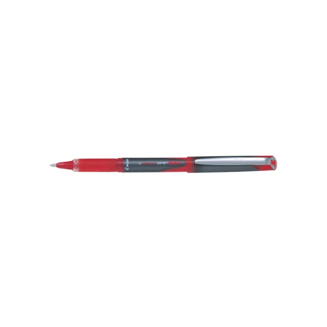 Pilot V Ball Grip stickrollerbalpen brede punt rode inkt rode huls met grip (pak 12 stuks)