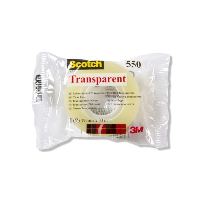 Plakband 19mm transparant/rl33m