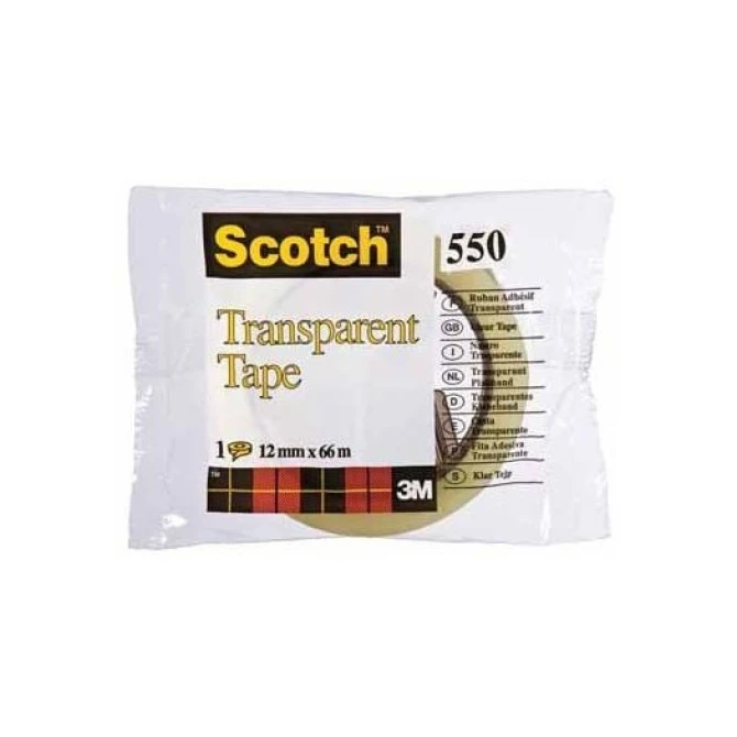 Plakband 19mm transparant/rol66m