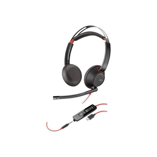 Plantronics Blackwire 5220 On-Ear Headset USB Zwart