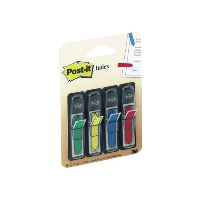 Post-it Index Pijlen 12 mm rood blauw geel groen en paars Post-it Index Pijlen 12 mm rood blauw geel groen en paars