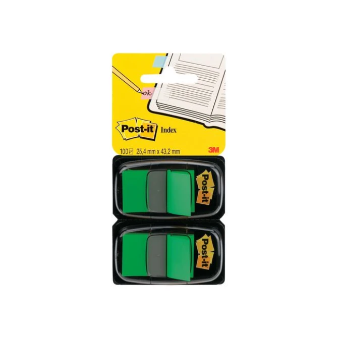 Post-it Index Standaard Duopack 254 x 432 mm groen (pak 2 stuks) Post-it Index Standaard Duopack 254 x 432 mm groen (pak 2 stuks)